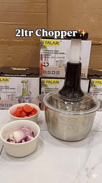 2L Manual Vegetable Chopper & Meat Mincer – Hand Press Food Processor with Large Bowl