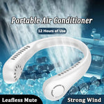 Portable Bladeless Neck Fan – USB Rechargeable Hands-Free 360° Cooling Fan (1200mAh)