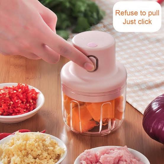 Mini Food Chopper – USB Rechargeable 250ml Electric Vegetable, Garlic & Meat Grinder