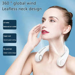 Portable Bladeless Neck Fan – USB Rechargeable Hands-Free 360° Cooling Fan (1200mAh)