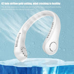 Portable Bladeless Neck Fan – USB Rechargeable Hands-Free 360° Cooling Fan (1200mAh)