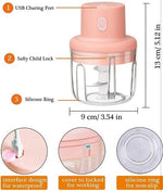 Mini Food Chopper – USB Rechargeable 250ml Electric Vegetable, Garlic & Meat Grinder
