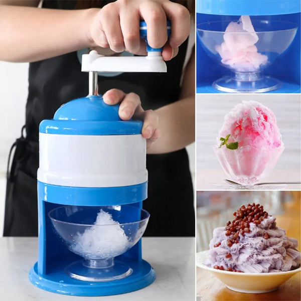 Manual Ice Crusher Machine – Hand Crank Ice Shaver for Gola Ganda, Snow Cones & Slush