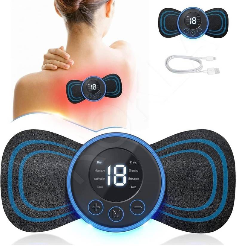 Rechargeable EMS Muscle Stimulator Butterfly Massager Pain Relief Device