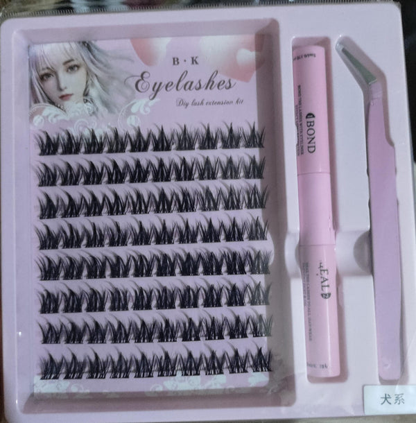 3 in 1 Permanent Eyelash Extension Kit with Light Professional Lash Set