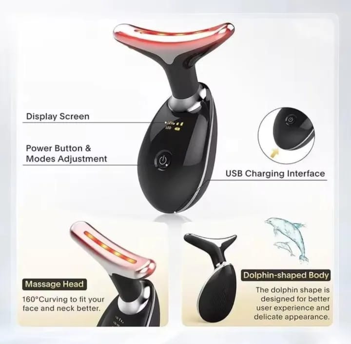 Face & Neck Lifting Massager – EMS Microcurrent Skin Tightening Device with LED