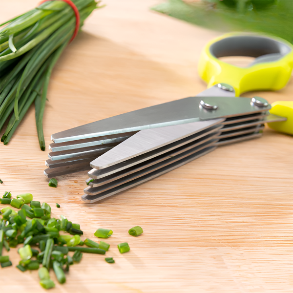 5-Blade Shear Scissors – Multi-Functional Vegetable, Meat & Herb Cutter for Effortless Chopping