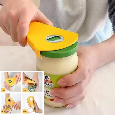Multi-Functional Jar Opener for Weak Hands – Ergonomic Lid Remover for Seniors & Tight Caps