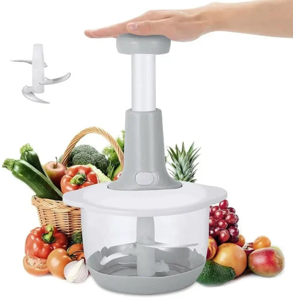 Multifunction Hand Press Manual Vegetable Chopper - Easy Food Processor for Slicing & Dicing