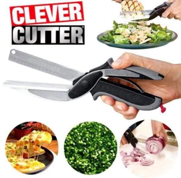 2-in-1 Vegetable Cutter & Smart Kitchen Scissors – Effortless Chopping Made Easy