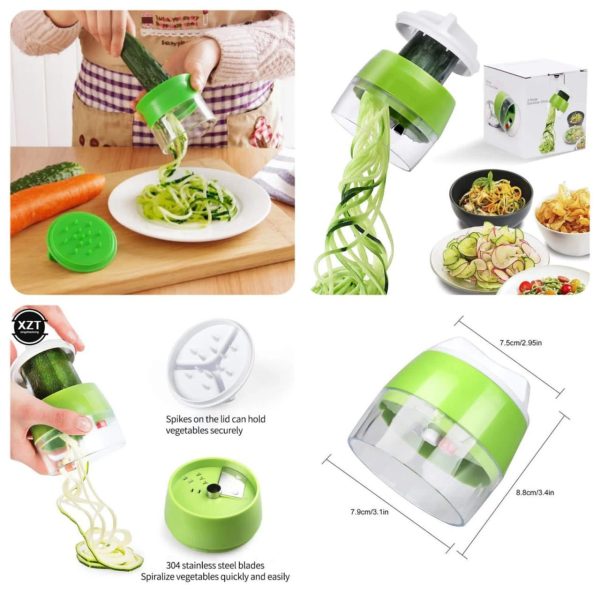 4-in-1 Vegetable Spiral Cutter – Multi-Functional Veggie Slicer & Spiralizer for Healthy Cooking