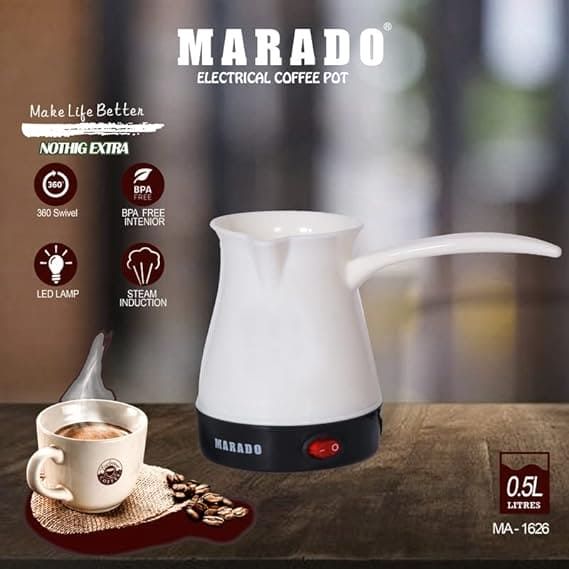 Marado Electric Turkish Coffee Maker – Portable Coffee & Tea Kettle for Fast Brewing