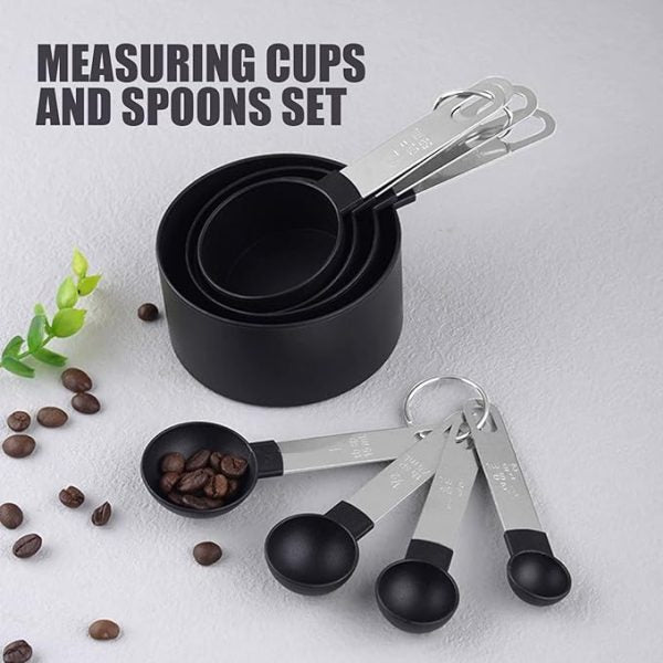 8-Piece Kitchen Measuring Cups & Spoons Set | Baking & Cooking Measuring Tools for Flour, Sugar, Tea, and More